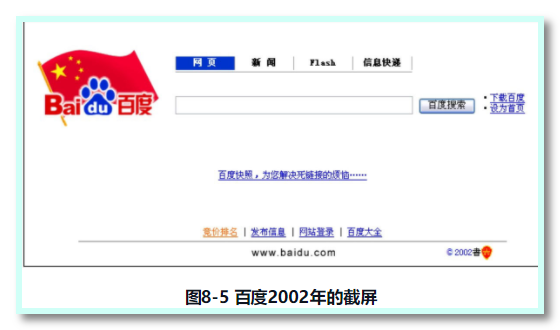 百度2002年的搜索界面截图